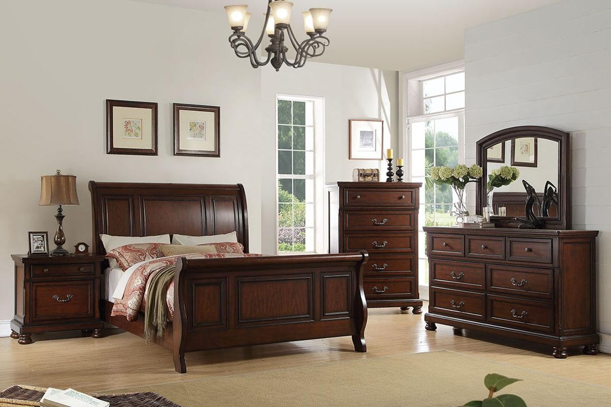 California King Bed/Antique Cherry Finish - Antique Cherry