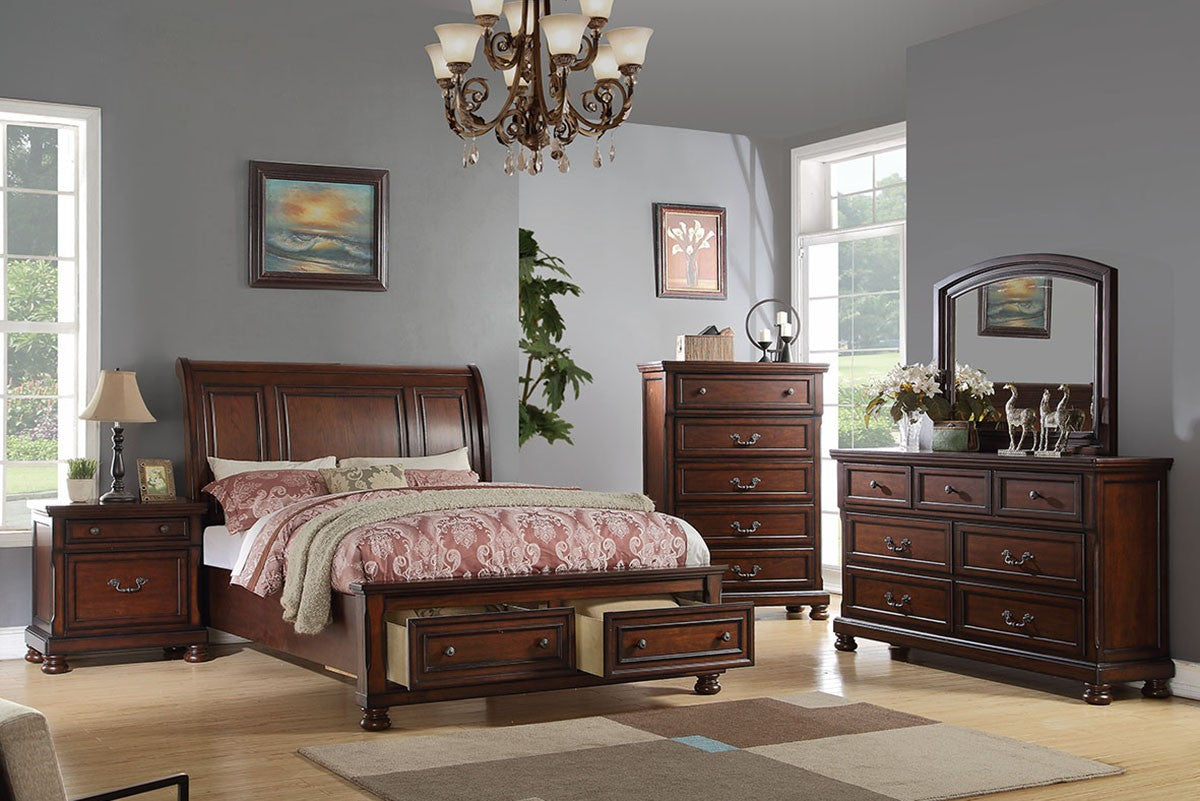 Queen Bed - Antique Cherry