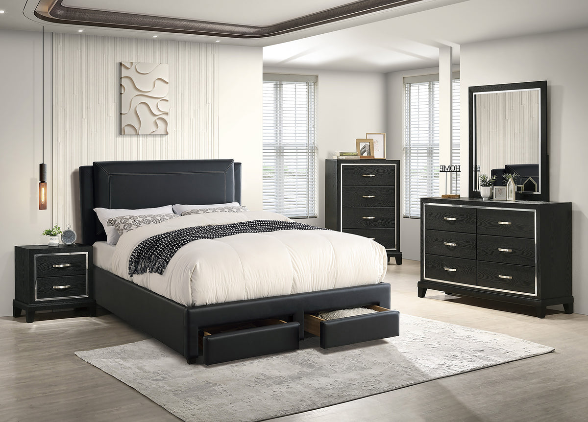 Full Bed/Black Pu - Black / Black