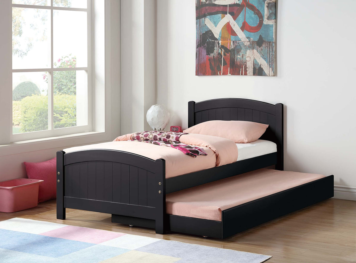 Twin Bed W/Trundle - Black