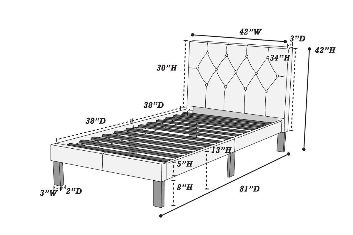 Twin Bed - Black / Espresso