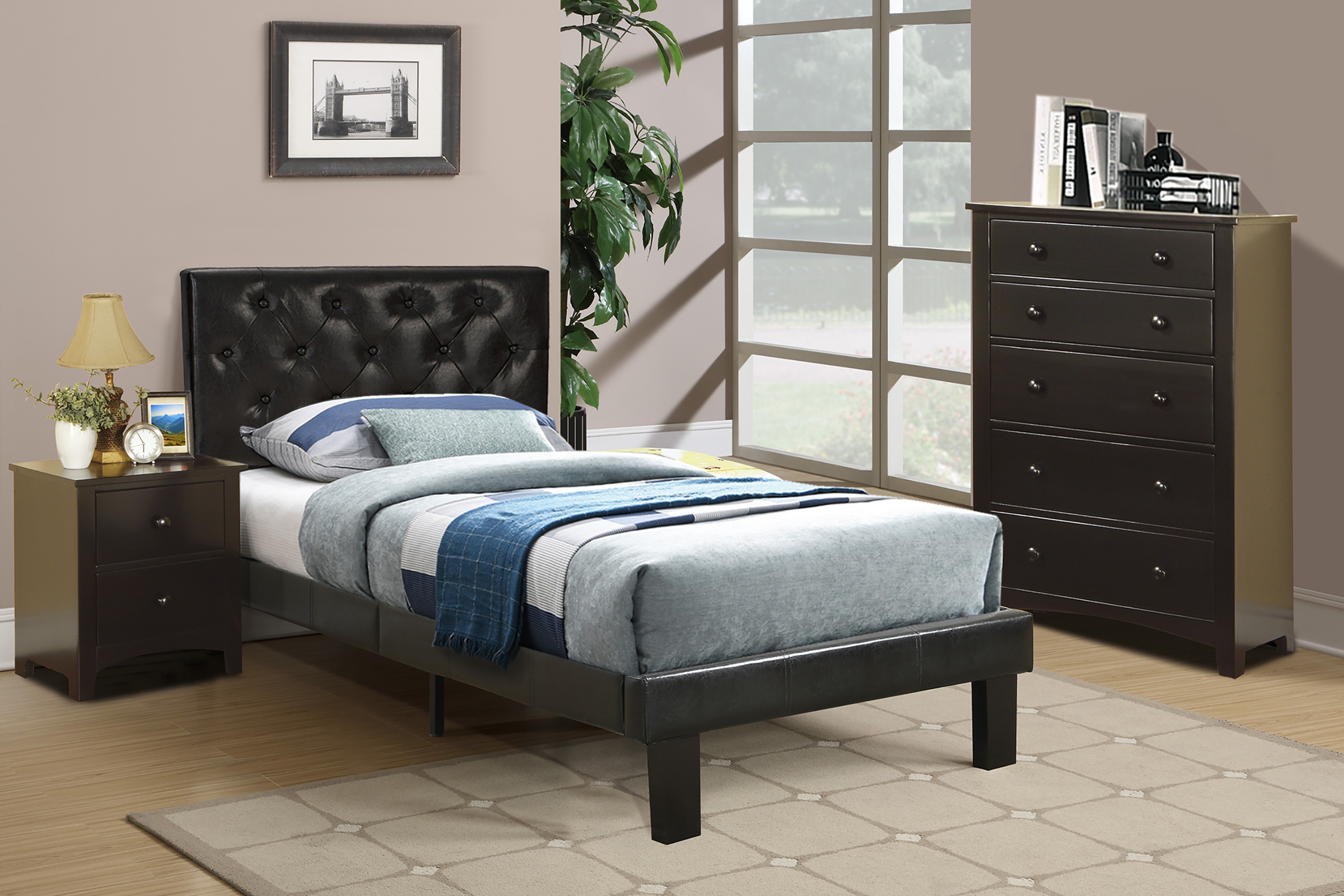 Twin Bed - Black / Espresso