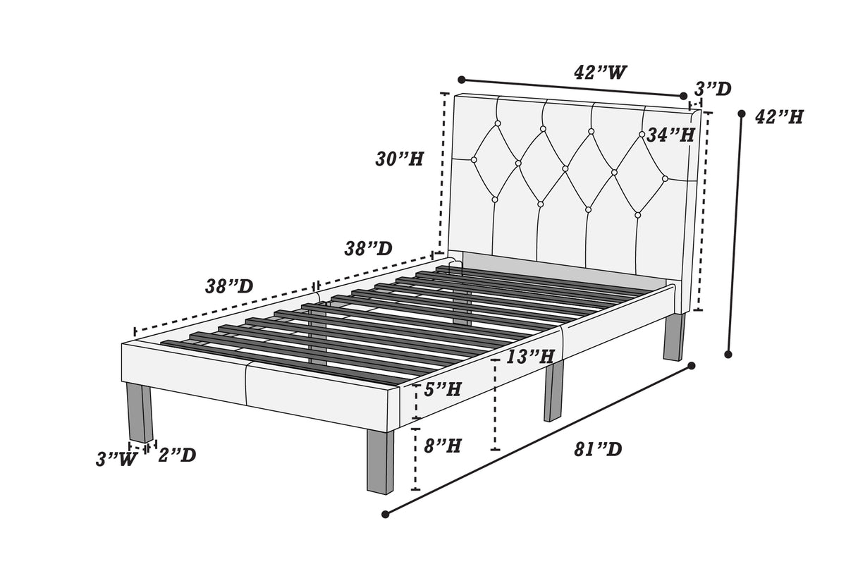 Twin Bed - White / Espresso