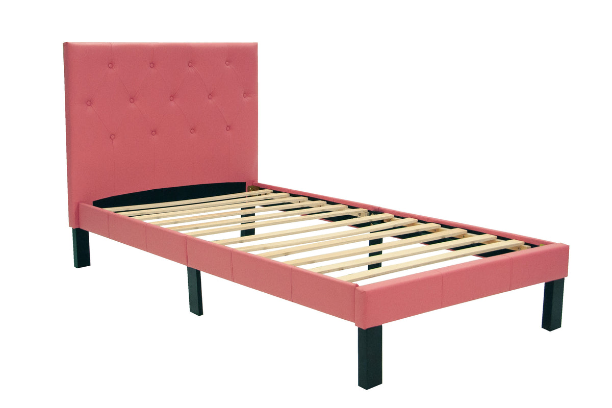 Twin Bed - Pink / Espresso