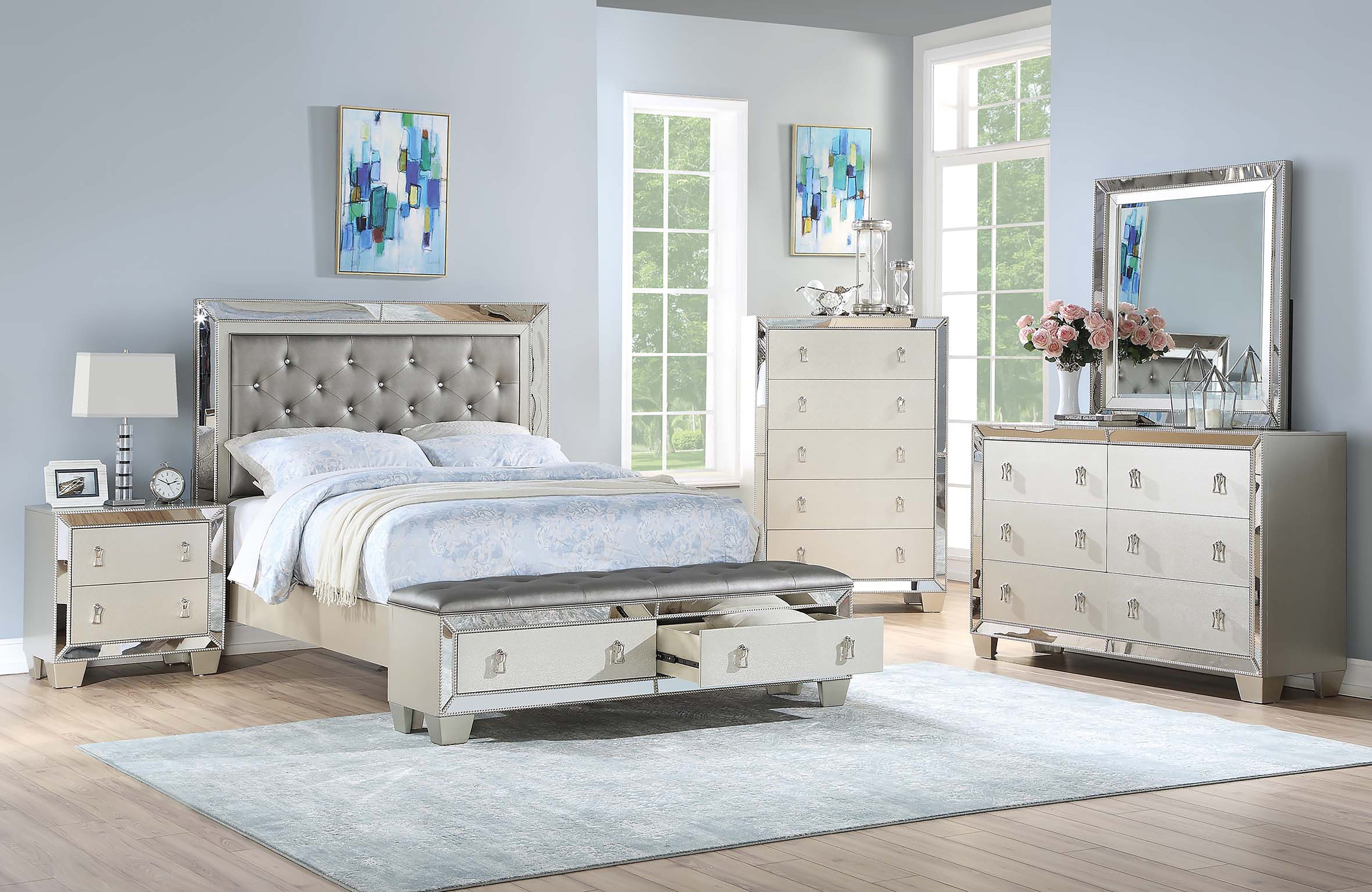 Queen Bed - Silver