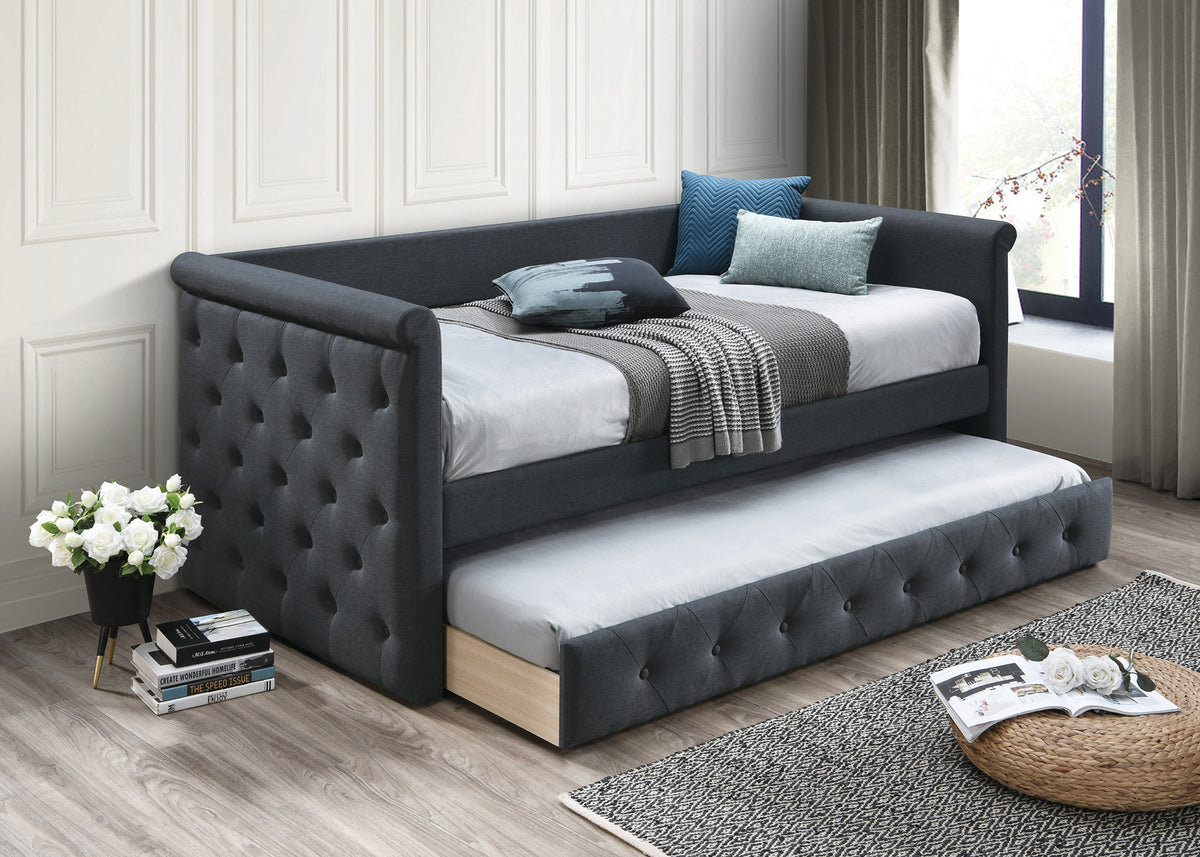 Day Bed/Charcoal Burplap - Charcoal / Na