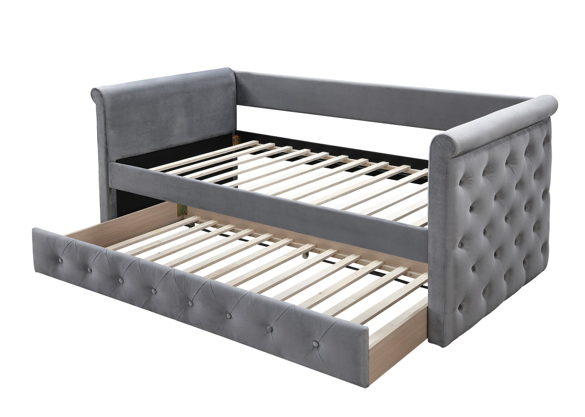 Day Bed/Grey Velvet - Grey / Na