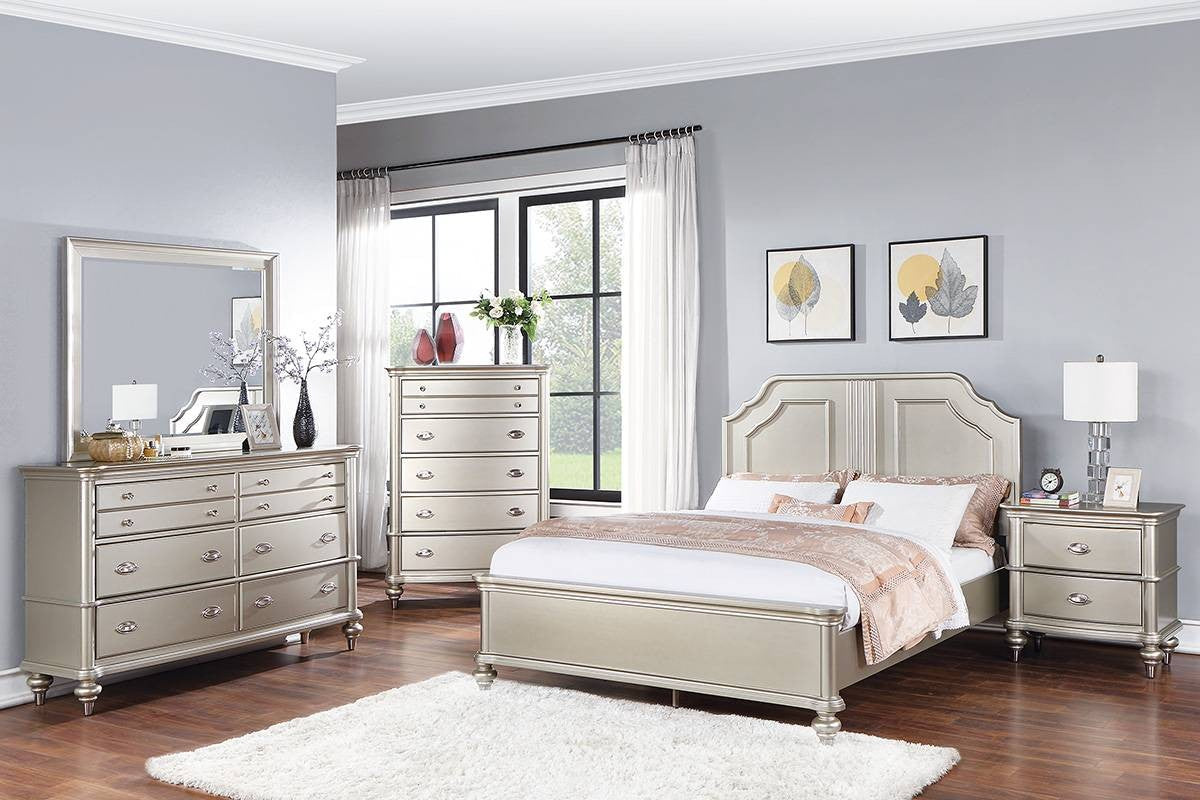 Queen Bed - Silver