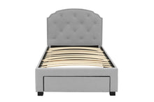 Load image into Gallery viewer, Twin Bed W/Drawer-Light Grey - Light Grey / Black