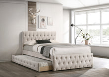 Load image into Gallery viewer, Full Bed W/Trundle-Light Brown Burlap - Light Brown / Na