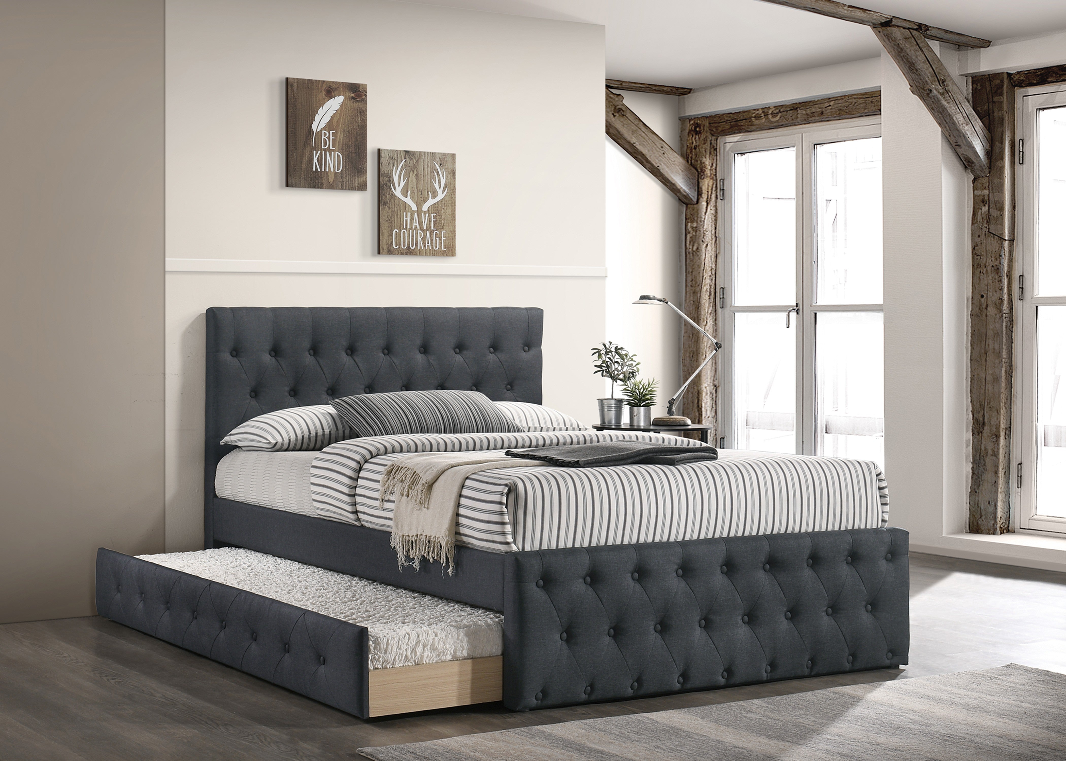 Twin Bed - Charcoal / Na