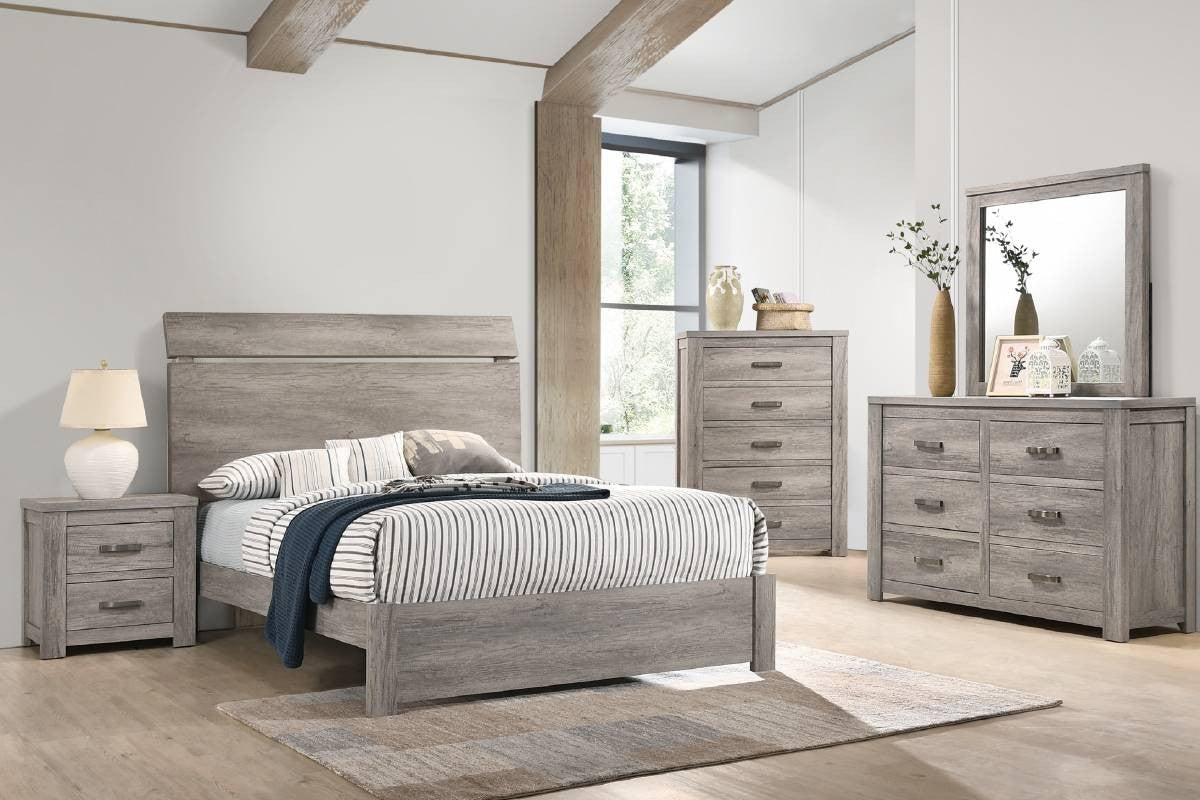 Queen Bed - Grey