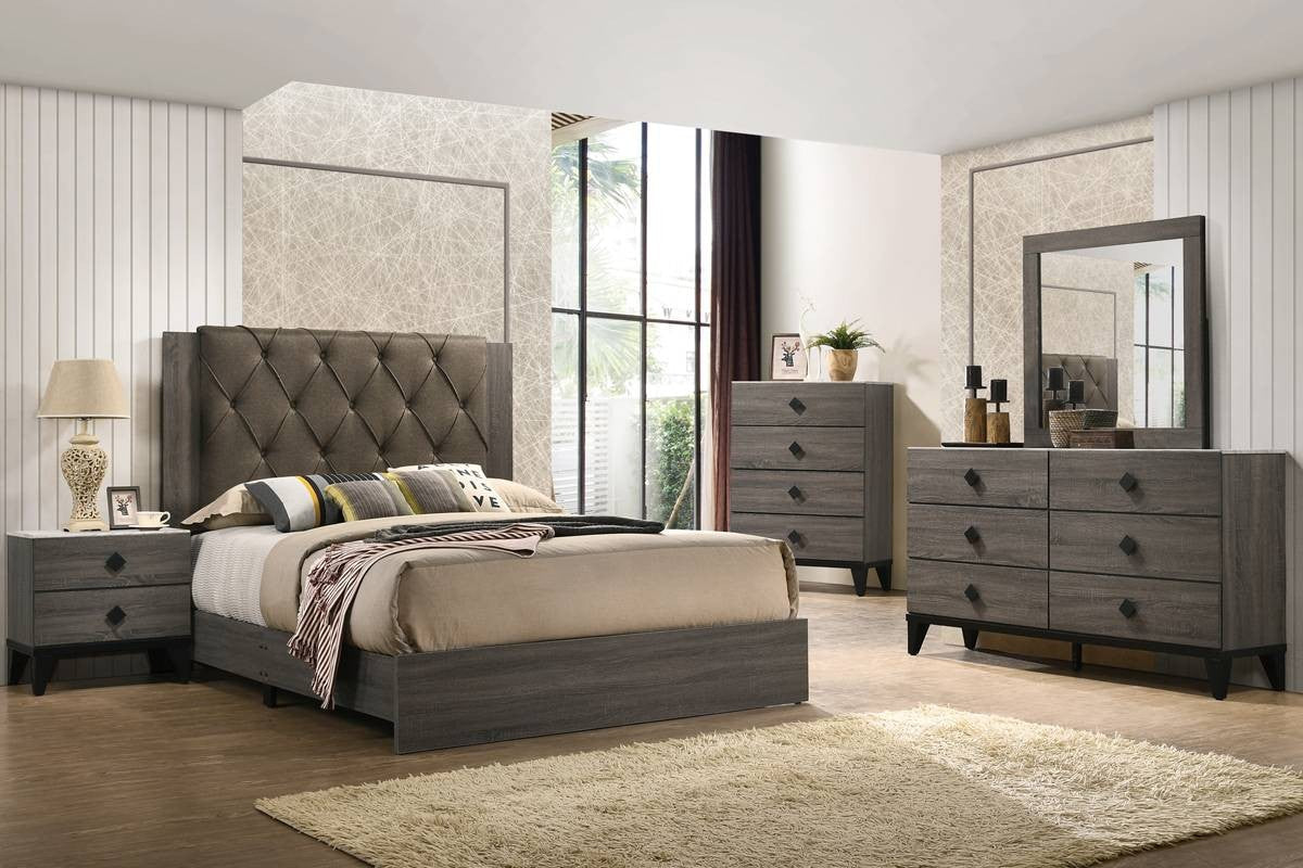 Eastern King Bed - Foil Grey