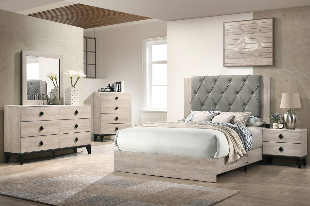 Queen Bed - Foil Cream