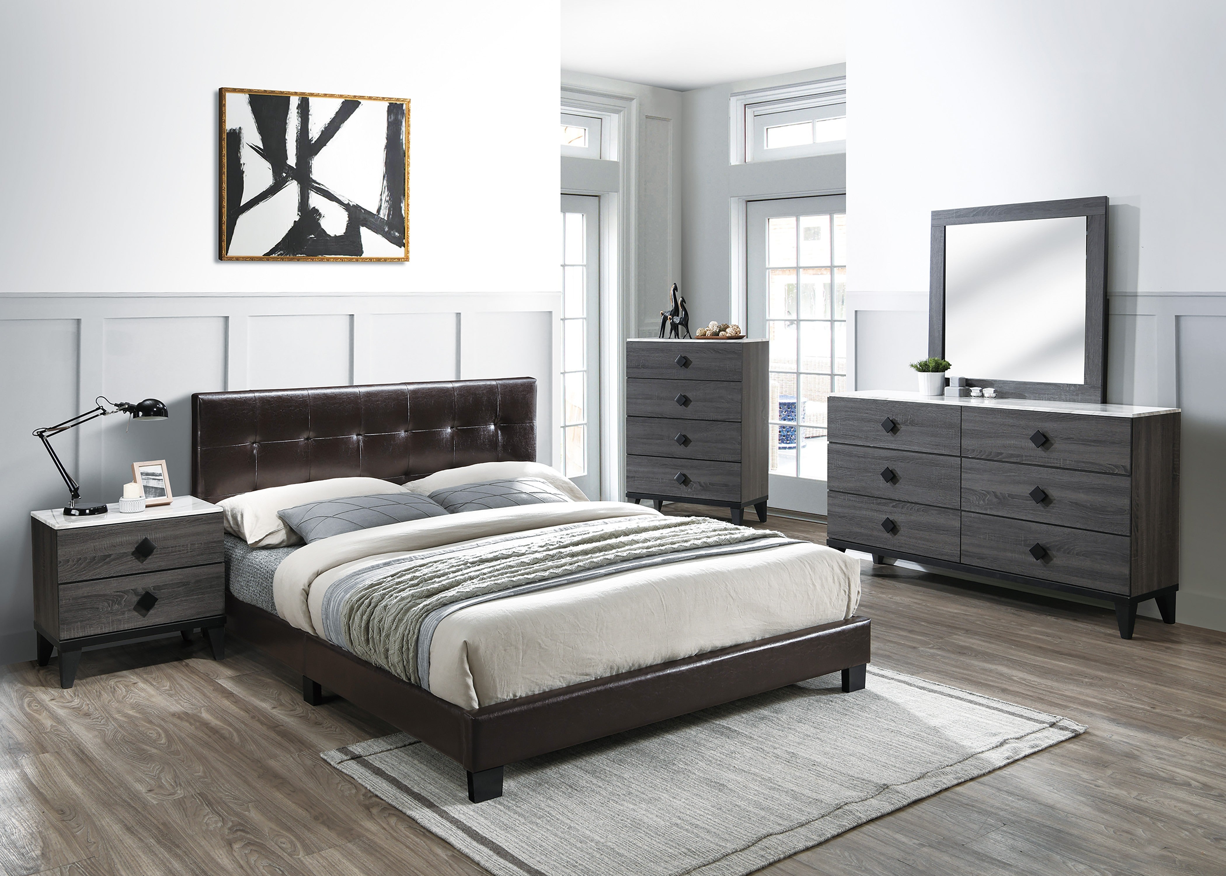 Full Bed - Brown / Black