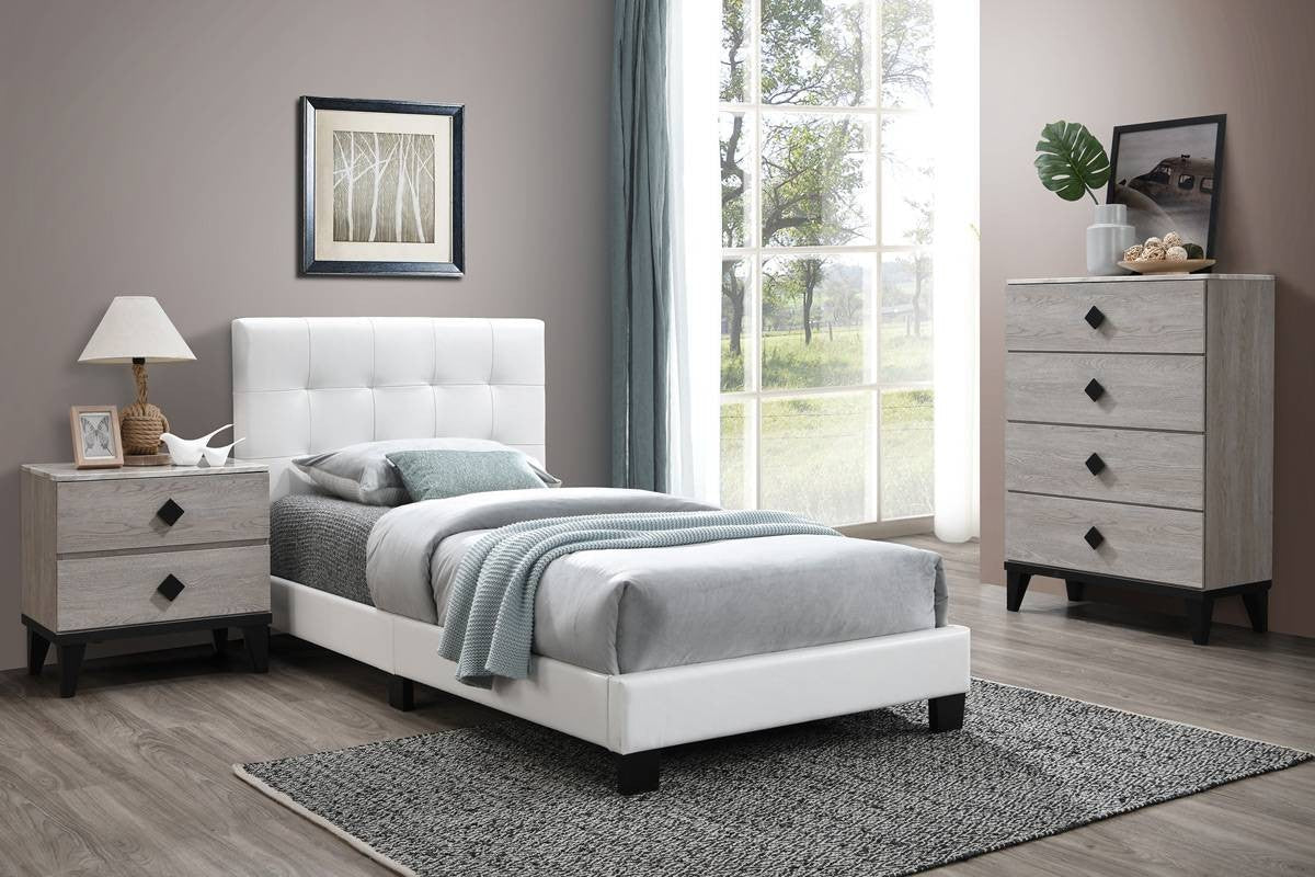 Twin Bed - White / Black
