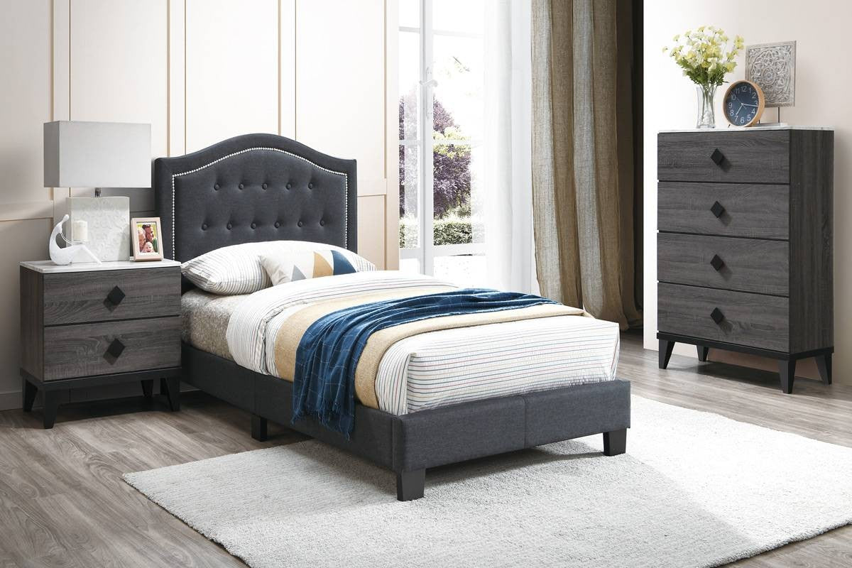 Twin Bed - Charcoal / Black