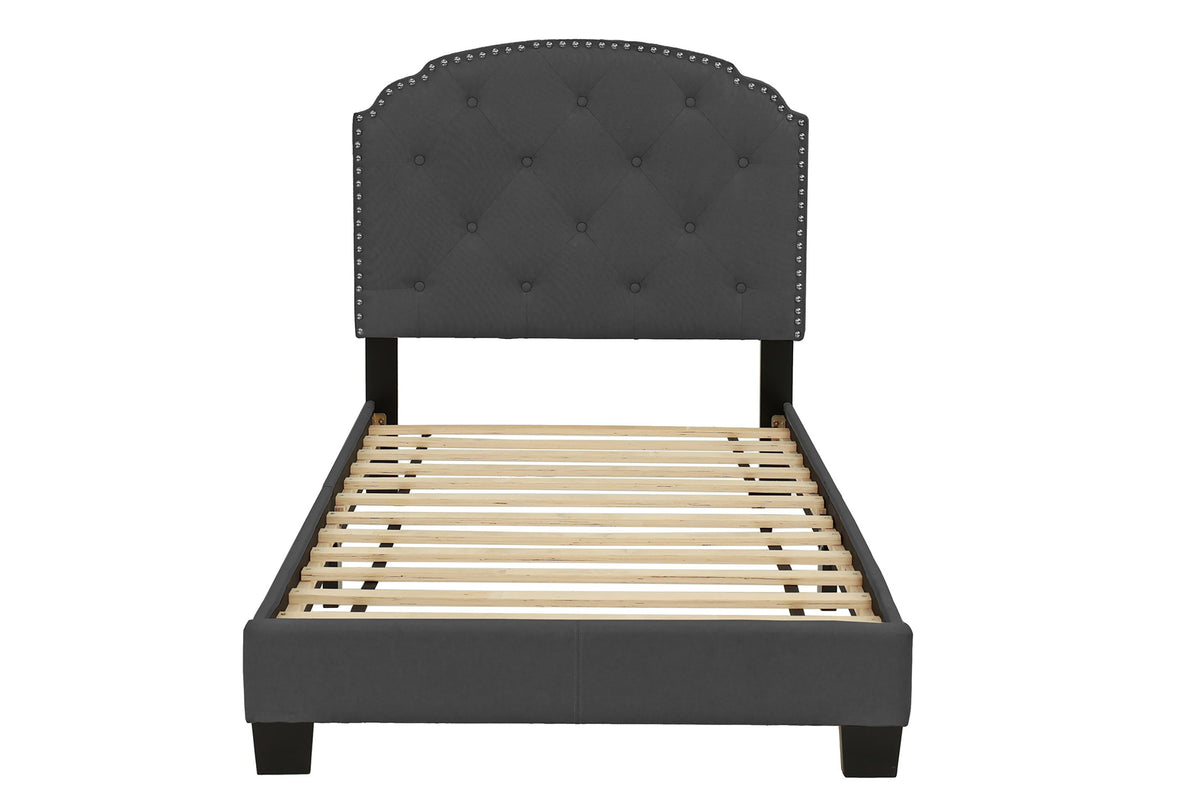 Twin Bed/Charcole Burplap - Charcoal / Black