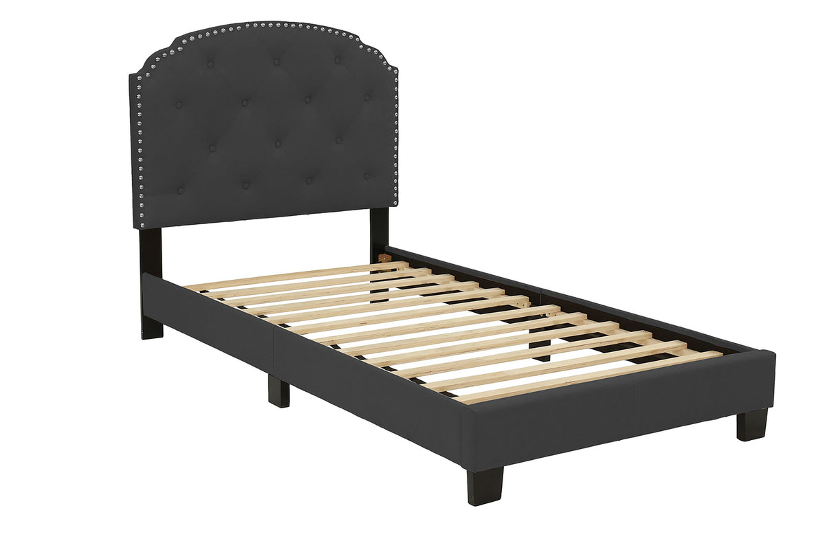 Twin Bed/Charcole Burplap - Charcoal / Black