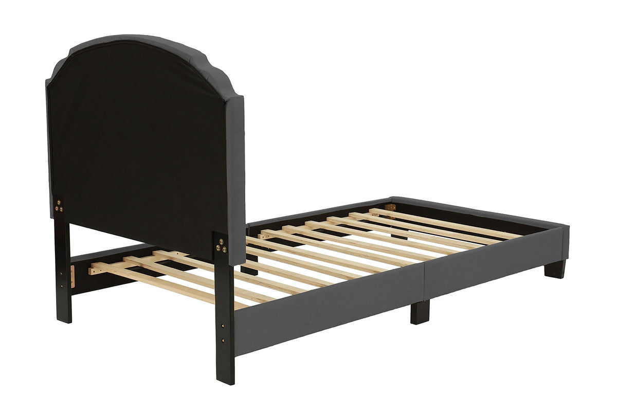 Twin Bed/Charcole Burplap - Charcoal / Black