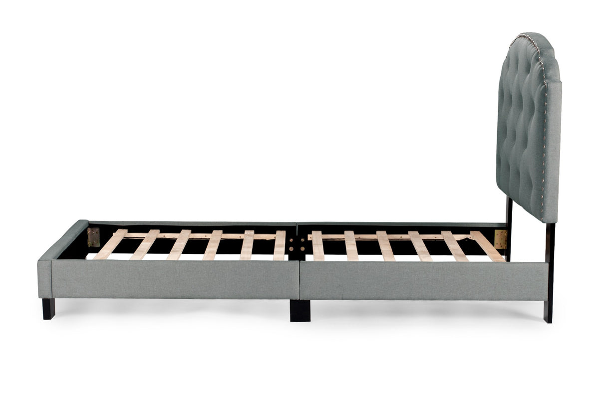 Twiin Bed/Light Grey Burplap - Light Grey / Black