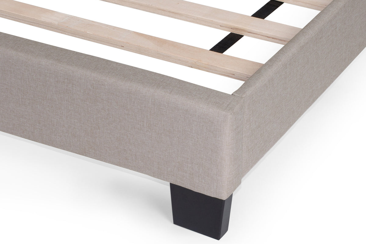 Twin Bed/Light Brown Burplap - Light Brown / Black