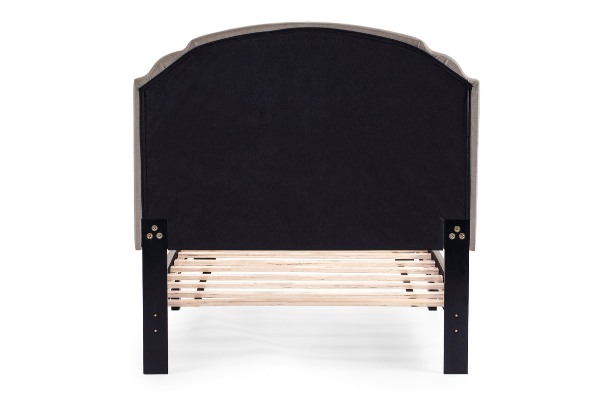 Twin Bed/Light Brown Burplap - Light Brown / Black