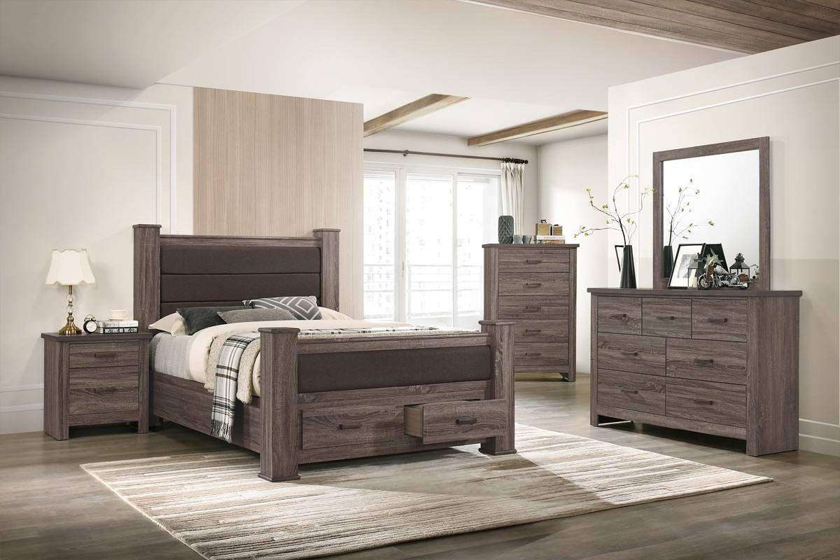Eastern King Bed - Brown