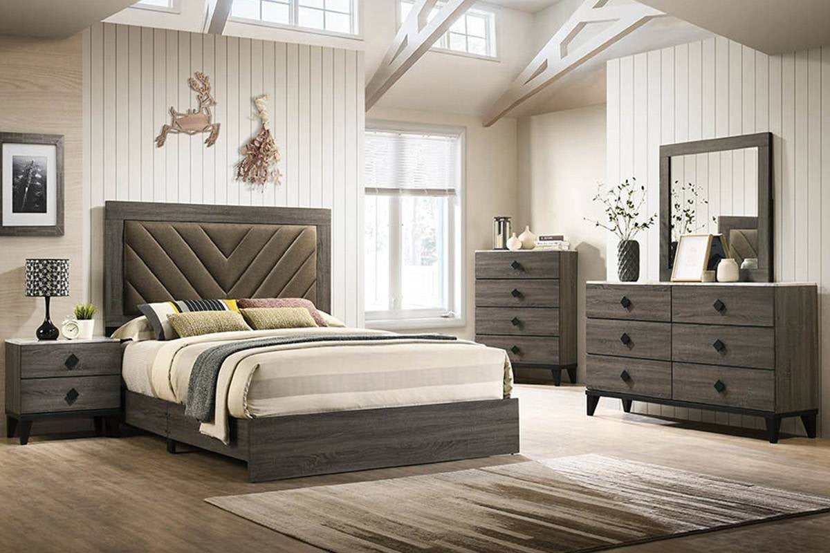 Eastern King Bed - Foil Grey
