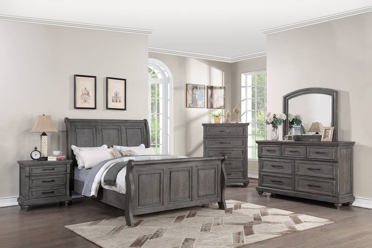 California King Bed - Antique Gray Oak