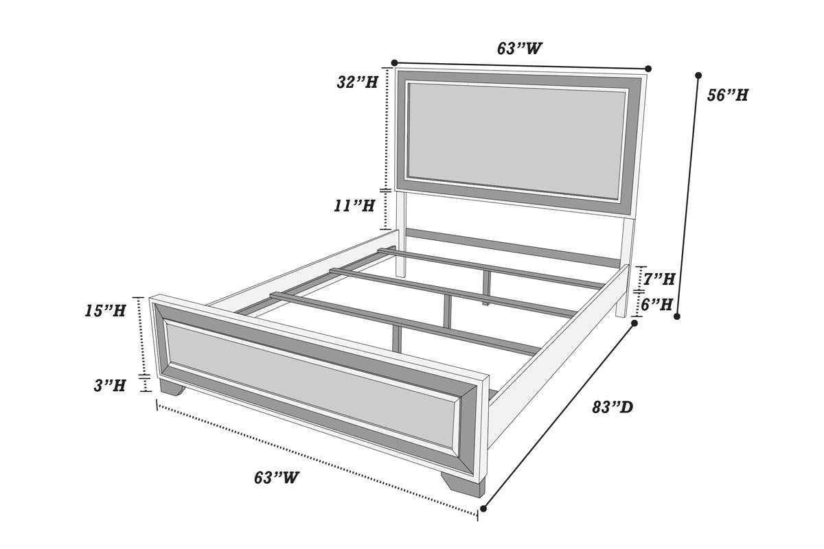 Queen Bed - Brown Rustic + Rustic Charcoal