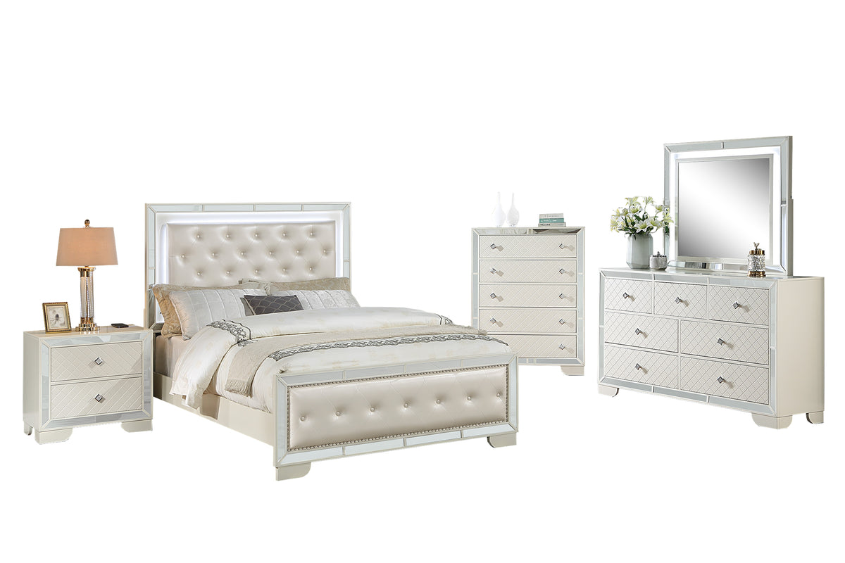 Queen Bed - Ivory