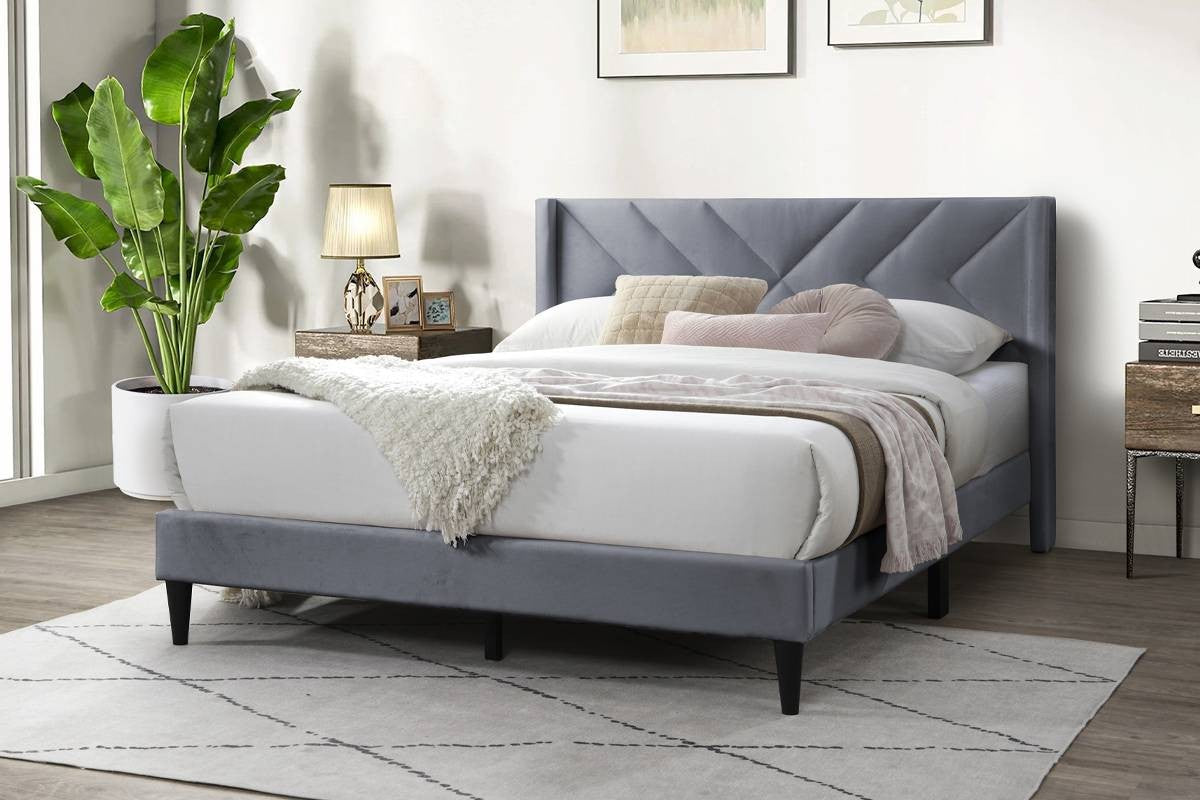 Queen Bed - Grey
