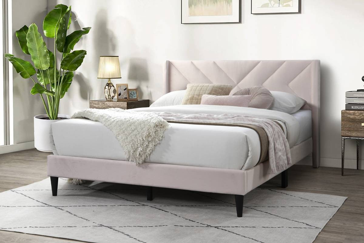 Queen Bed - Light Pink