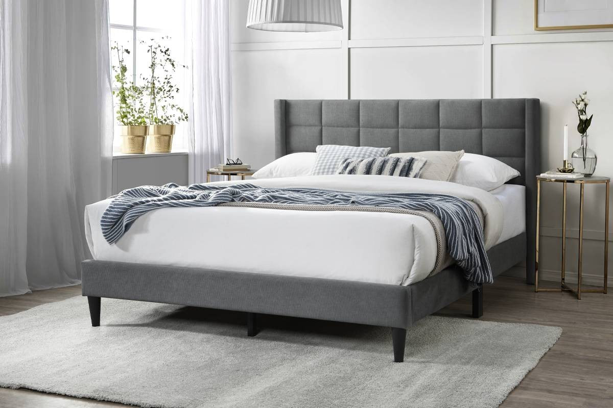 Queen Bed - Gray