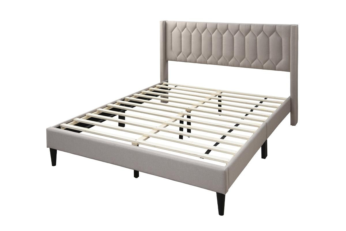 Queen Bed - Light Brown