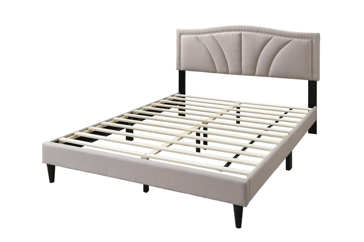 Queen Bed - Light Brown