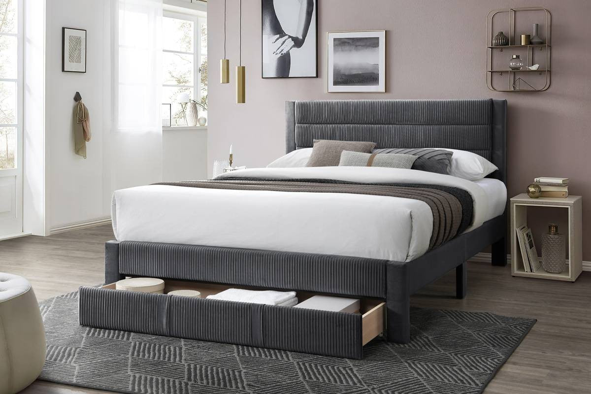 Queen Bed - Charcoal