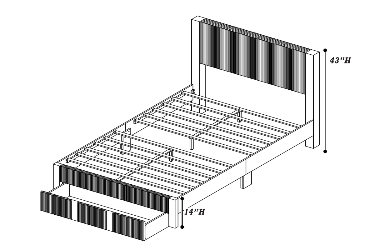 Full Bed - Dark Gray