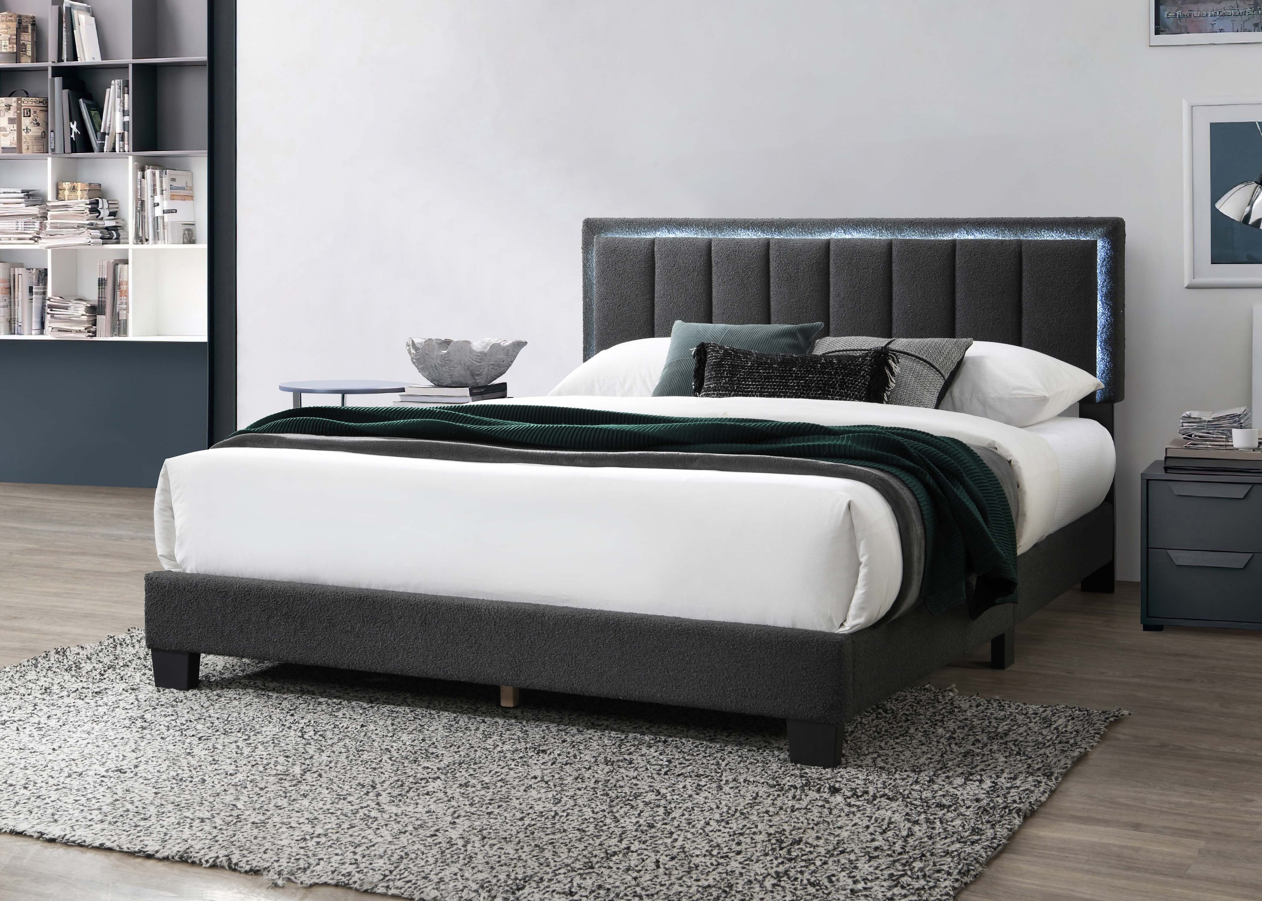 Queen Bed - Charcoal