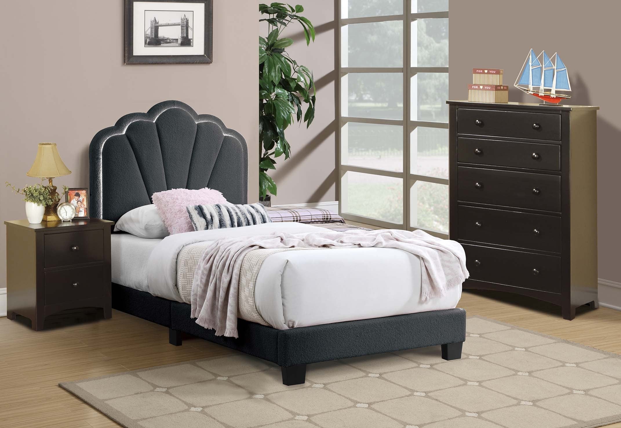 Twin Bed - Charcoal
