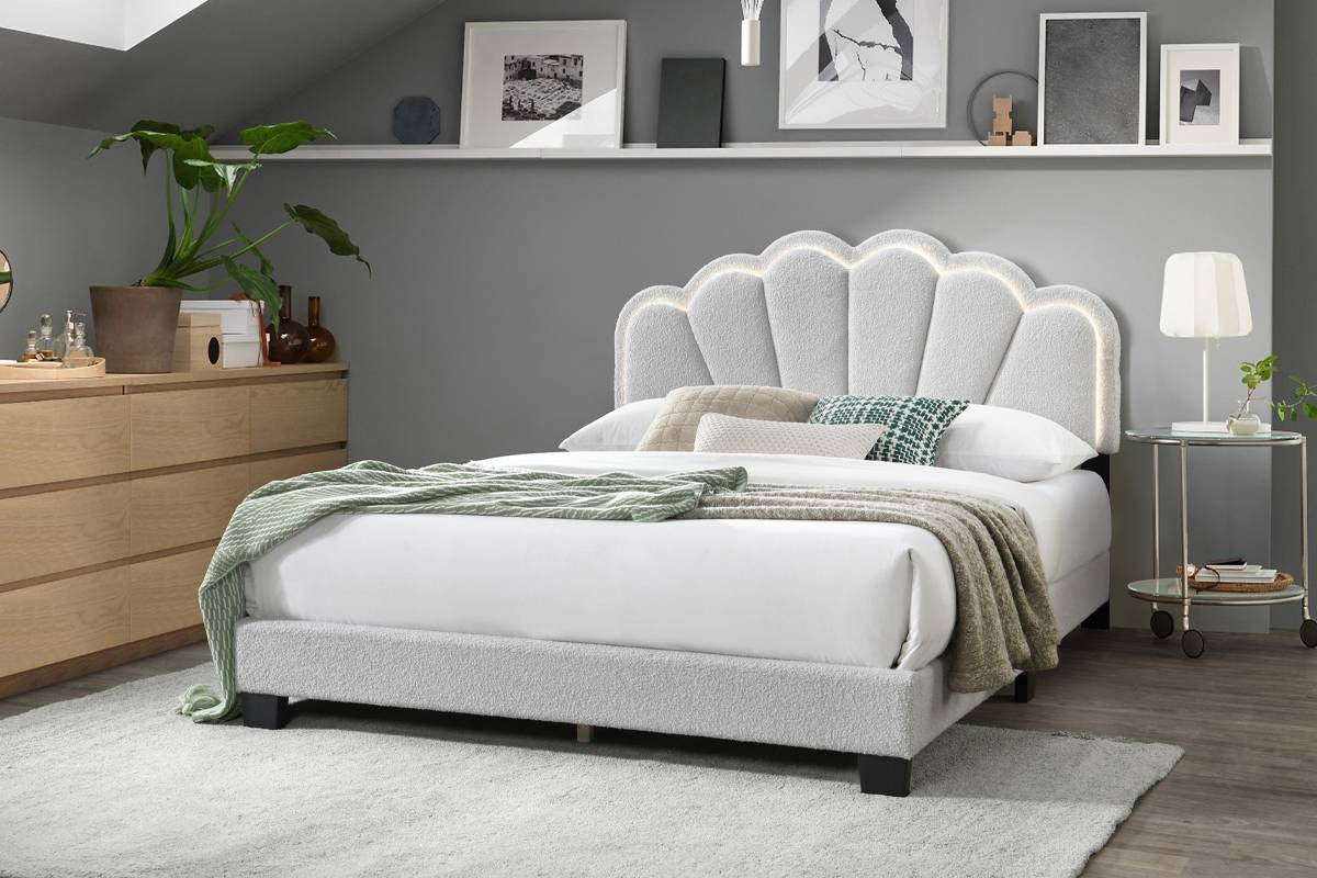 Queen Bed - White