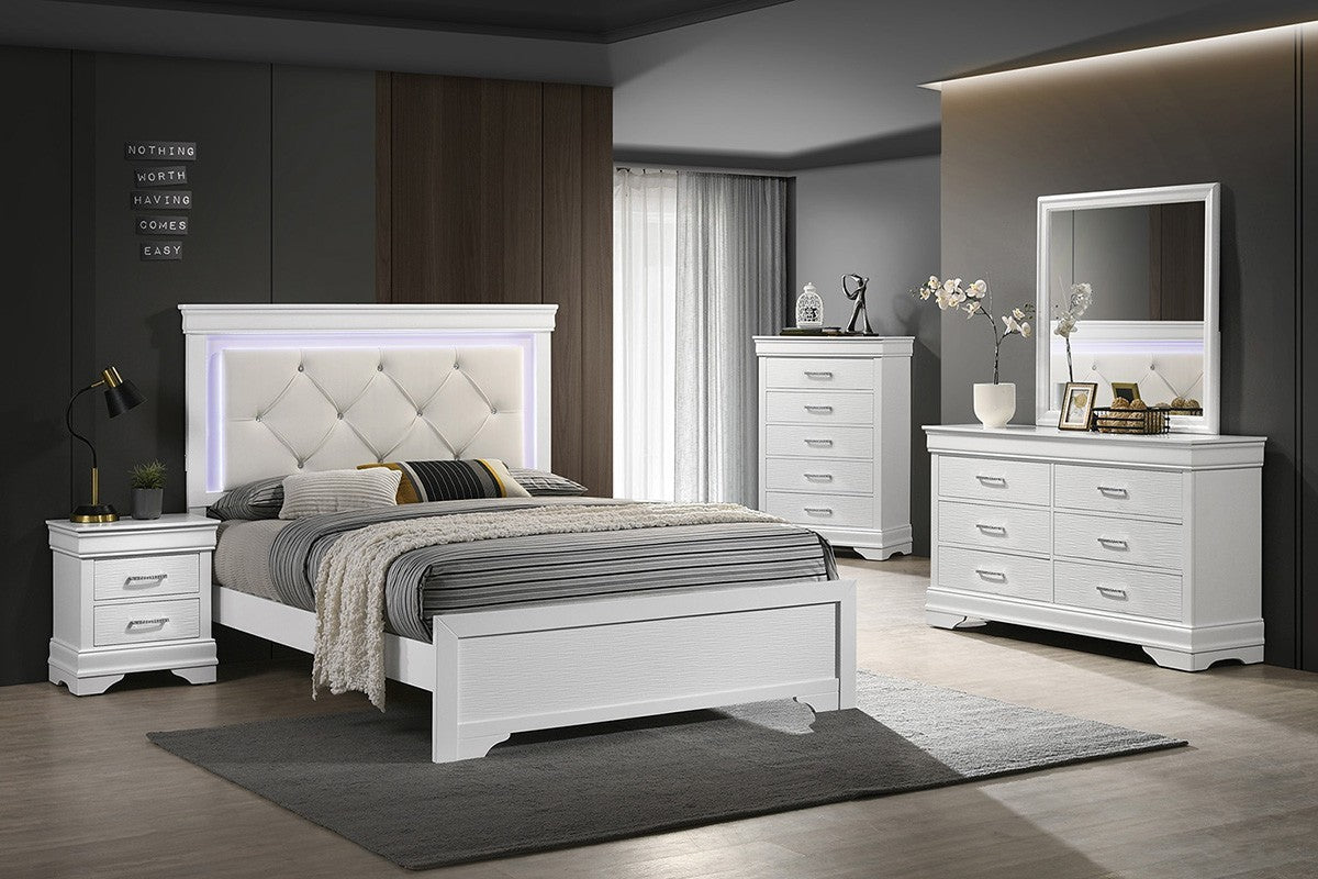 Queen Bed - White