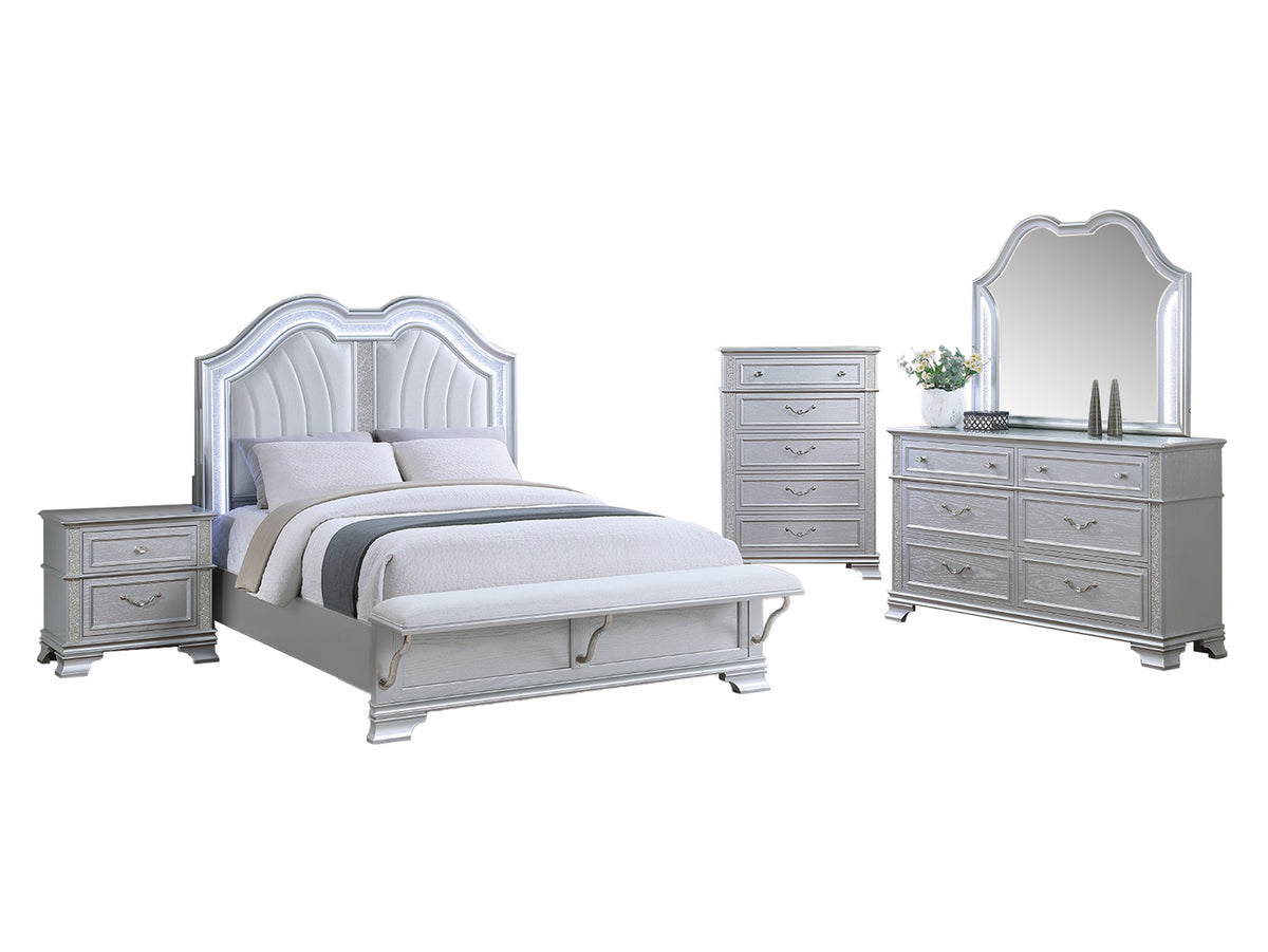 Queen Bed W/Led