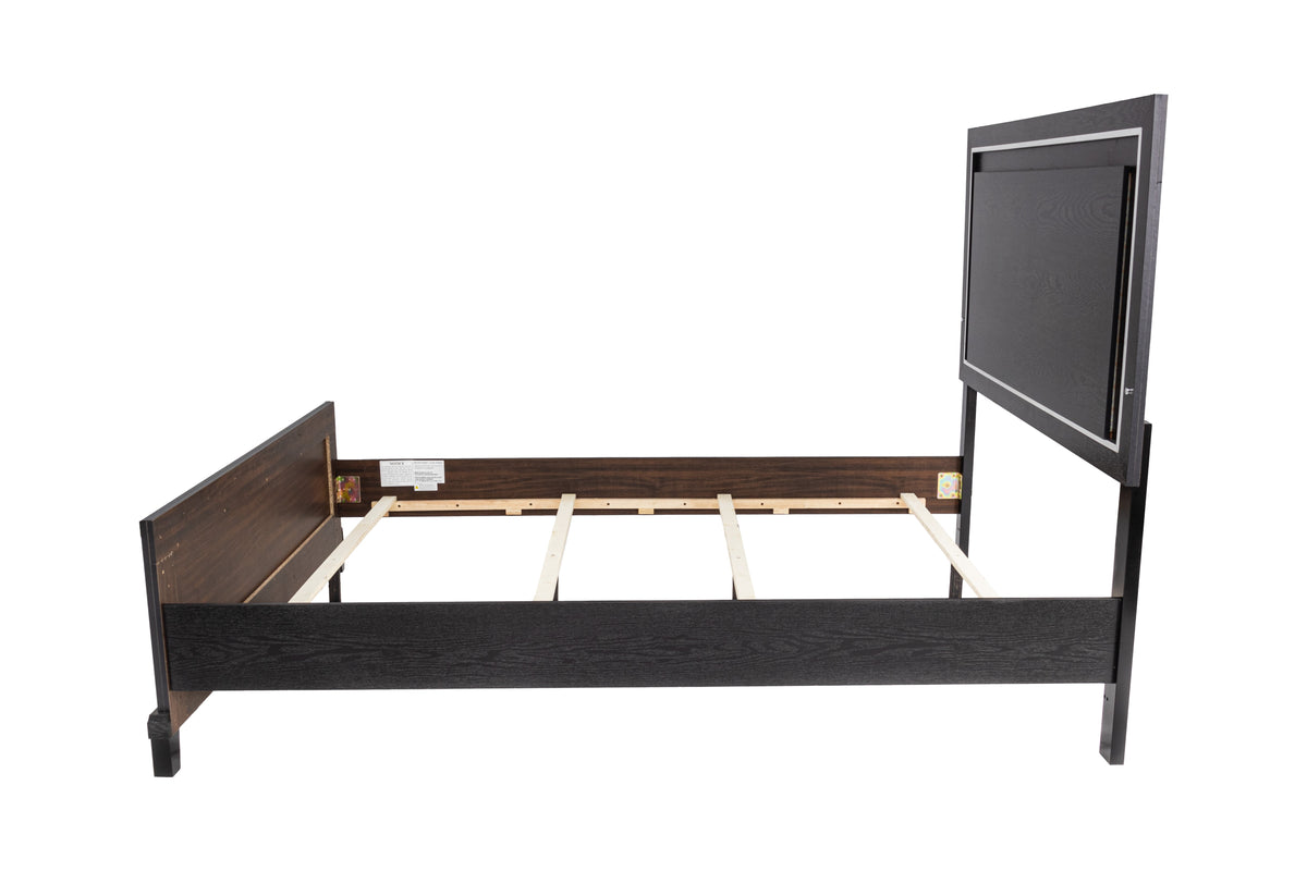 Queen Bed W/Led - Black