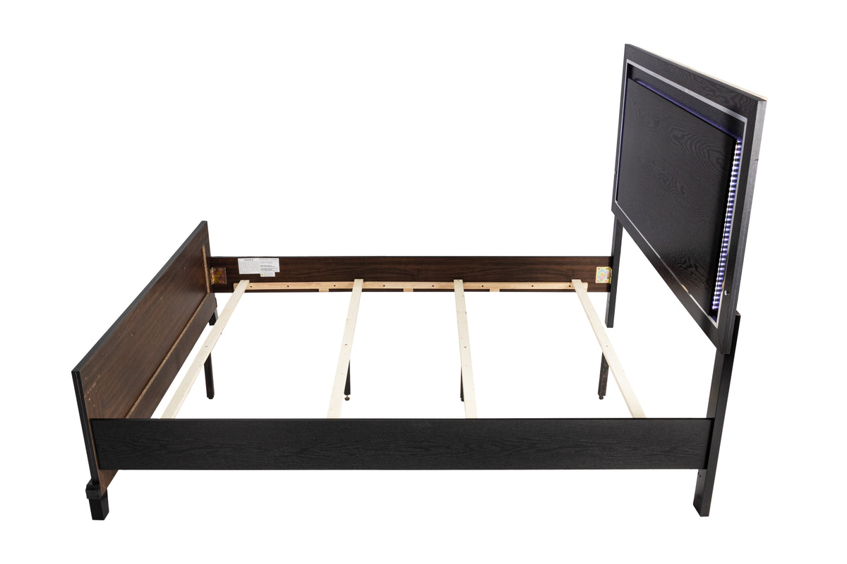 Queen Bed W/Led - Black
