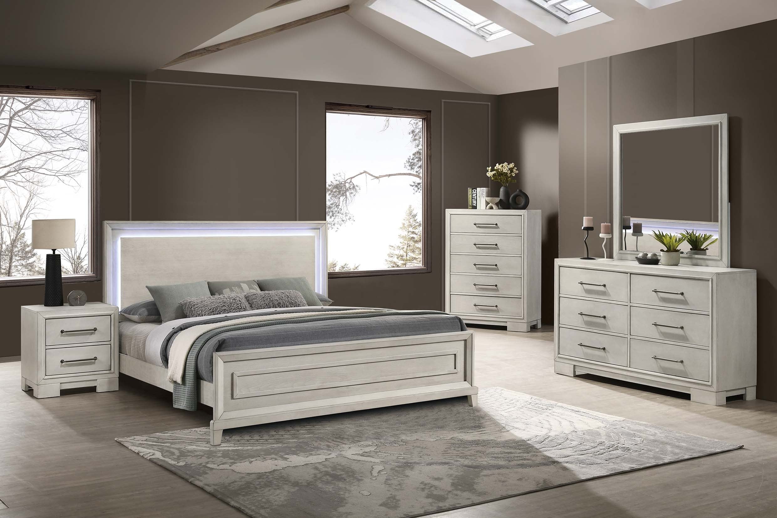 Eastern King Bed - Antique White
