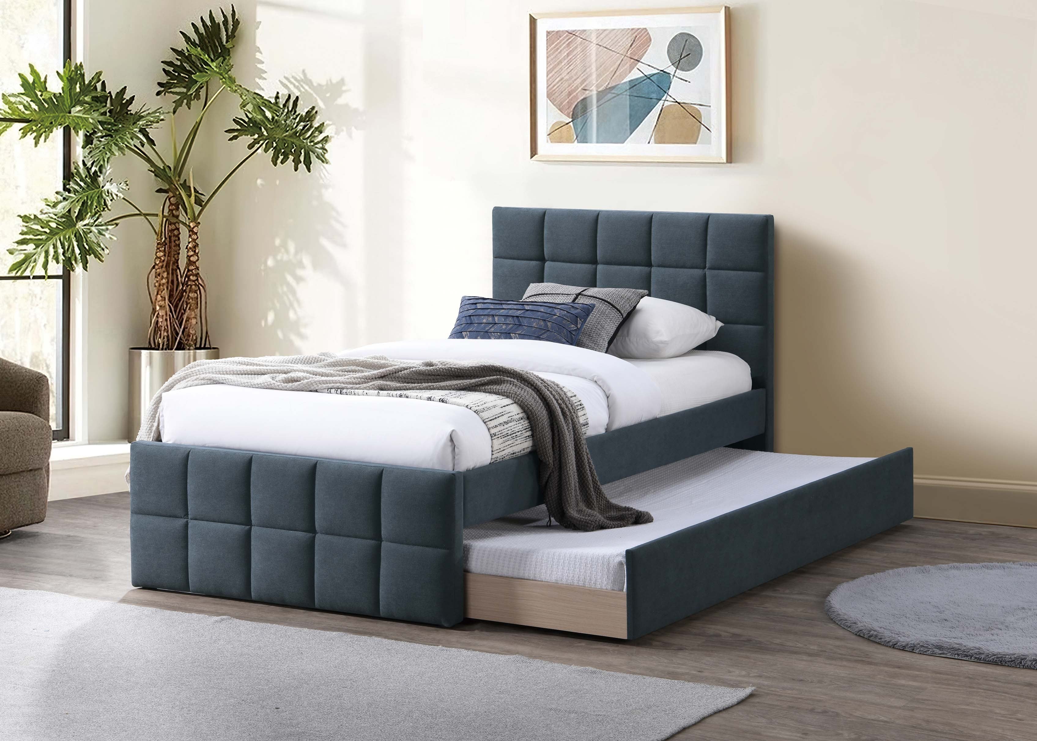 Twin Bed W/ Trundle - Charcoal
