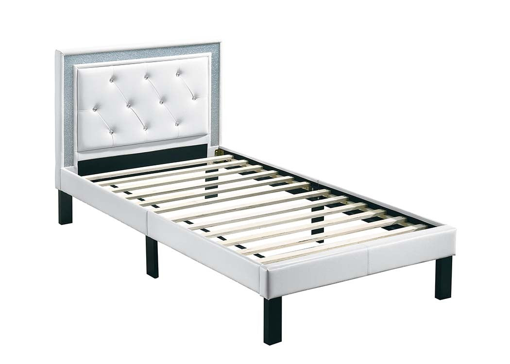 Twin Bed - White / Espresso