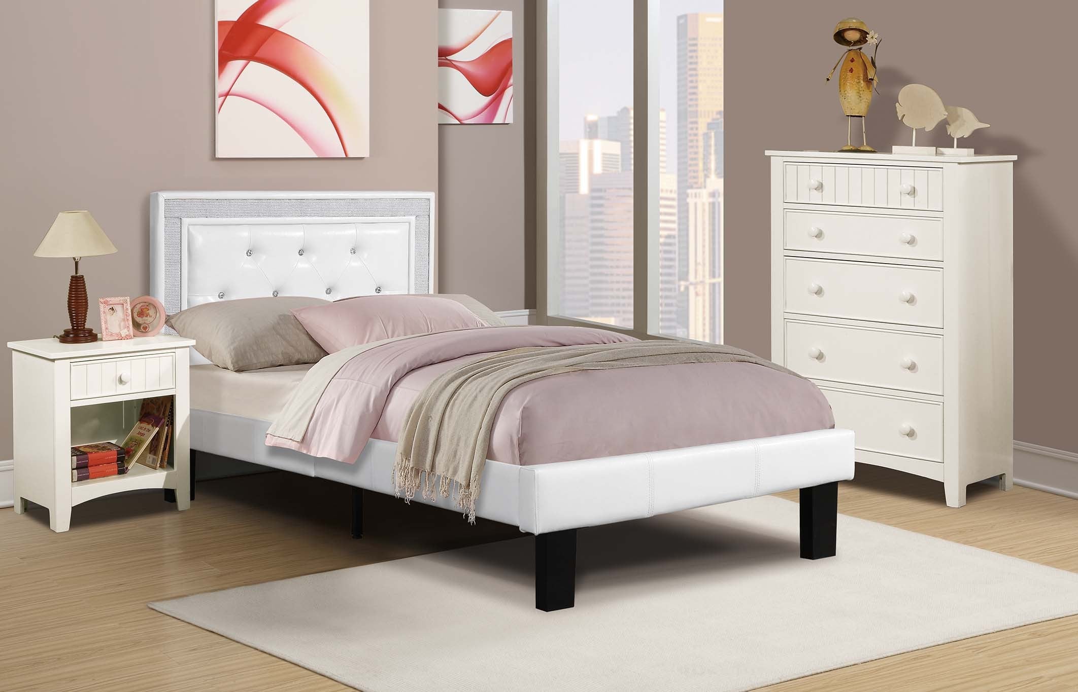 Twin Bed - White / Espresso